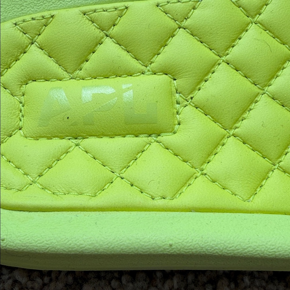 APL Quilted Neon Yellow Slide Sandals - Picture 2 of 4